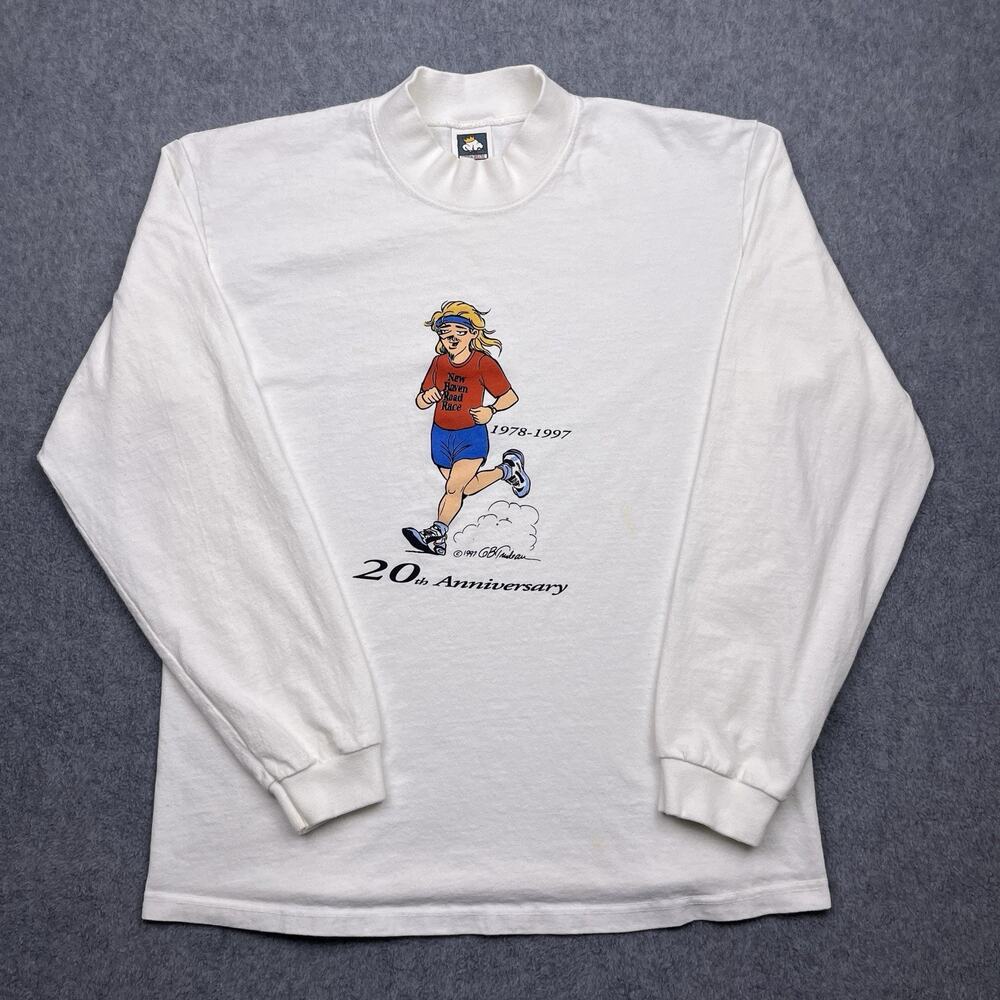 vintage 1997 new haven road race anvil cotton deluxe long sleeve medium‎